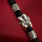 Fortune Jewel Year of the Horse 999 Sterling Silver String Braided Protection Bracelet Fortune Jewel