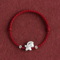 Fortune Jewel Year of the Horse 999 Sterling Silver Copper Coins Luck Rope Braided Bracelet Anklet Fortune Jewel