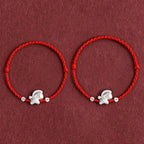 Fortune Jewel Year of the Horse 999 Sterling Silver Copper Coins Luck Rope Braided Bracelet Anklet Fortune Jewel