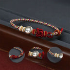 Fortune Jewel Year of the Horse 999 Sterling Silver Dunhuang Color String Braided Luck Bracelet Fortune Jewel