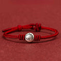Fortune Jewel Year of the Horse 999 Sterling Silver Red String Braided Connection Bracelet Fortune Jewel