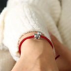 Fortune Jewel Year of the Horse 999 Sterling Silver Red String Copper Coins Braided Luck Bracelet Fortune Jewel