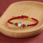 Fortune Jewel Year of the Horse 999 Sterling Silver Red String Braided Faith Bracelet Fortune Jewel