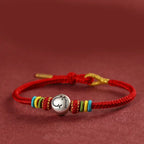 Fortune Jewel Year of the Horse 999 Sterling Silver Red String Braided Faith Bracelet Fortune Jewel