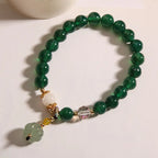 Fortune Jewel Green Crystal Pumpkin Bead Relax Calm Bracelet Fortune Jewel