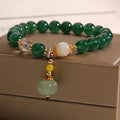 Fortune Jewel Green Crystal Pumpkin Bead Relax Calm Bracelet Fortune Jewel
