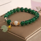 Fortune Jewel Green Crystal Pumpkin Bead Relax Calm Bracelet Fortune Jewel