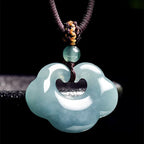Fortune Jewel Auspicious Ruyi Jade Luck Necklace String Pendant Fortune Jewel