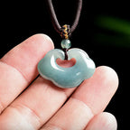 Fortune Jewel Auspicious Ruyi Jade Luck Necklace String Pendant Fortune Jewel