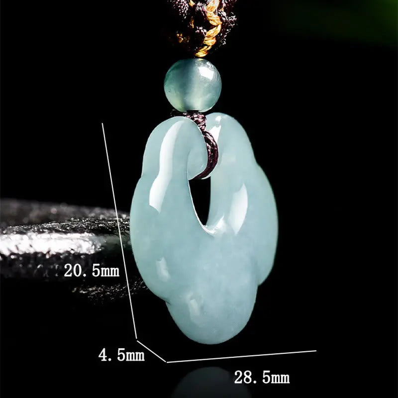 Fortune Jewel Auspicious Ruyi Jade Luck Necklace String Pendant Fortune Jewel