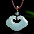 Fortune Jewel Auspicious Ruyi Jade Luck Necklace String Pendant Fortune Jewel