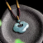 Fortune Jewel Auspicious Ruyi Jade Luck Necklace String Pendant Fortune Jewel