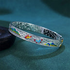 Fortune Jewel Sun Butterfly Pattern Copper Enamel Love Open Adjustable Bracelet Bangle Fortune Jewel