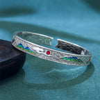 Fortune Jewel Sun Butterfly Pattern Copper Enamel Love Open Adjustable Bracelet Bangle Fortune Jewel