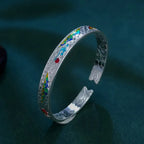 Fortune Jewel Sun Butterfly Pattern Copper Enamel Love Open Adjustable Bracelet Bangle Fortune Jewel