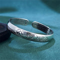Fortune Jewel Heart Sutra Lotus Copper New Beginning Open Adjustable Bracelet Bangle Fortune Jewel