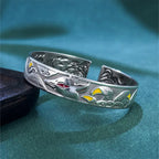Fortune Jewel Copper Nine Tailed Fox Protection Open Adjustable Bracelet Bangle Fortune Jewel