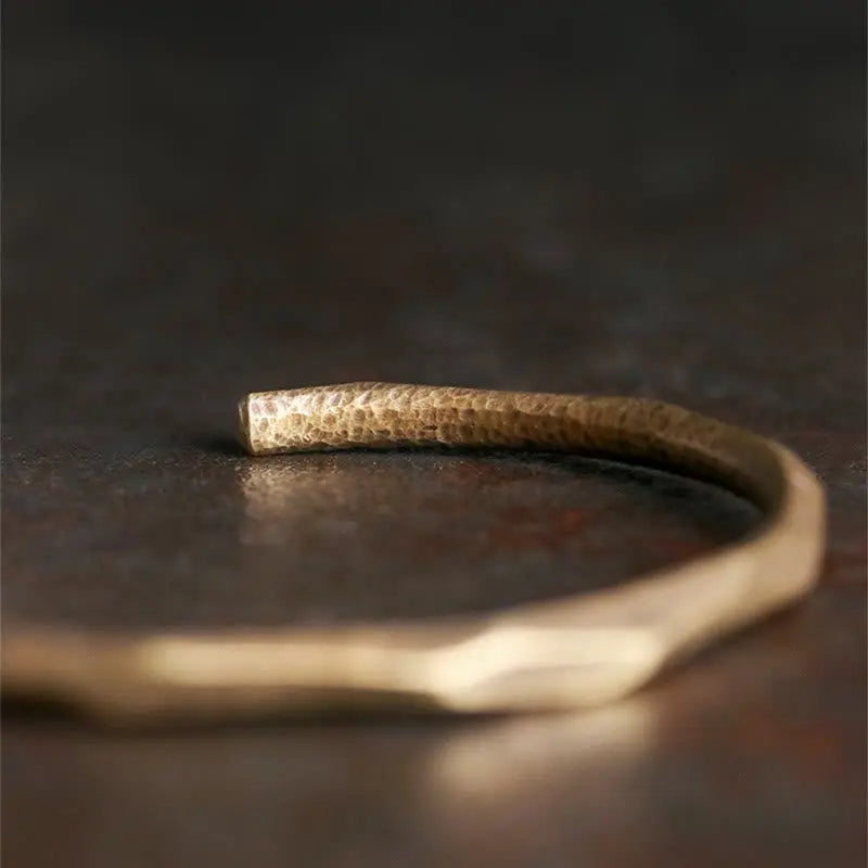Fortune Jewel Copper Brass Hand Polishing Open Self Care Bracelet Bangle Fortune Jewel