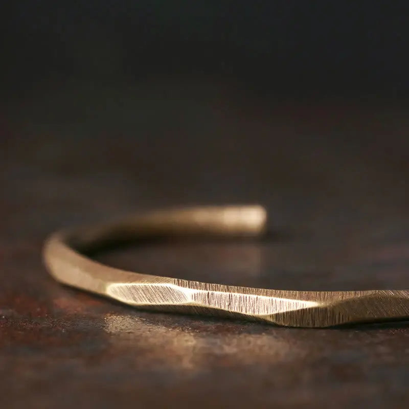 Fortune Jewel Copper Brass Hand Polishing Open Self Care Bracelet Bangle Fortune Jewel