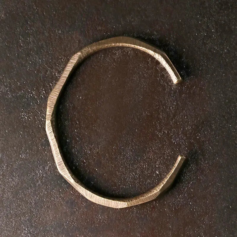 Fortune Jewel Copper Brass Hand Polishing Open Self Care Bracelet Bangle Fortune Jewel