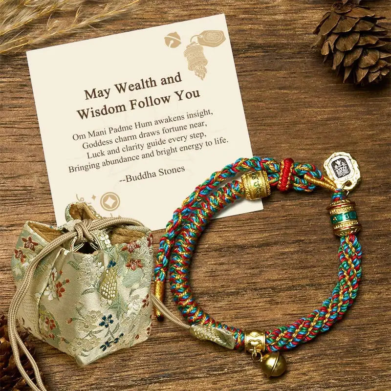 Fortune Jewel "May Wealth and Wisdom Follow You" String Bracelet Includes Gift Message Card Fortune Jewel