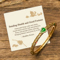 Fortune Jewel "Sending Health and Good Fortune" Cyan Jade Copper Bangle Includes Gift Message Card Fortune Jewel