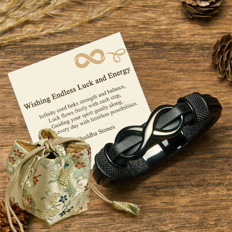 Fortune Jewel "Wishing Endless Luck and Energy" Endless Knot Bracelet Includes Gift Message Card Fortune Jewel