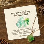 Fortune Jewel "May Luck and Joy Be With You" Jade Necklace Includes Gift Message Card Fortune Jewel