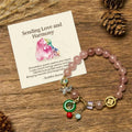 Buddha Stones "Sending Love and Harmony"Strawberry Quartz Bracelet Includes Gift Message Card Fortune Jewel
