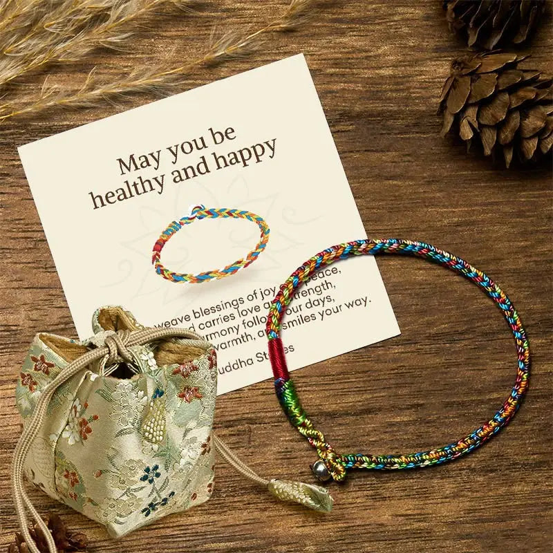 Fortune Jewel "May you be healthy and happy" Lucky Multicolored Bracelet Includes Gift Message Card Fortune Jewel
