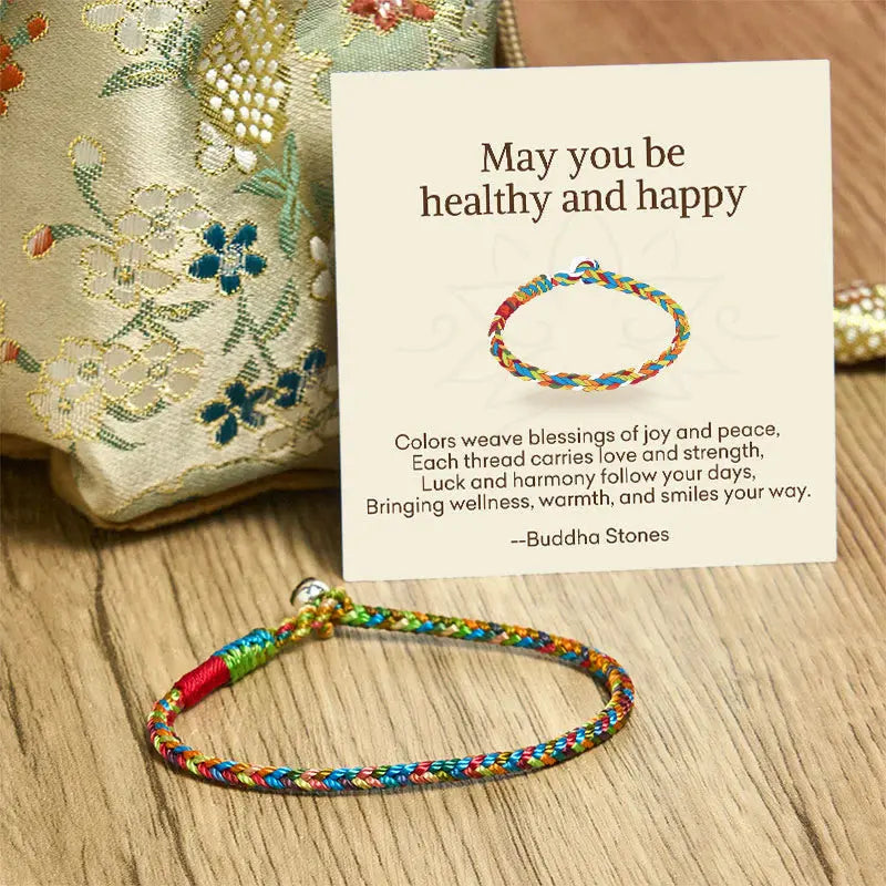Fortune Jewel "May you be healthy and happy" Lucky Multicolored Bracelet Includes Gift Message Card Fortune Jewel