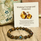 Fortune Jewel "Wishing Courage and Protection" Tiger Eye Bracelet Includes Gift Message Card Fortune Jewel