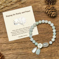 Fortune Jewel "Hoping for Purity and Peace"Natural White Jade Bracelet Includes Gift Message Card Fortune Jewel