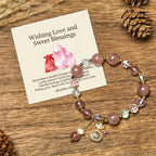 Fortune Jewel "Wishing Love and Sweet Blessings"Strawberry Quartz Bracelet Includes Gift Message Card Fortune Jewel