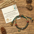 Fortune Jewel "Cheers to Harmony and Blessings" Tibetan Rope Bracelet Includes Gift Message Card Fortune Jewel