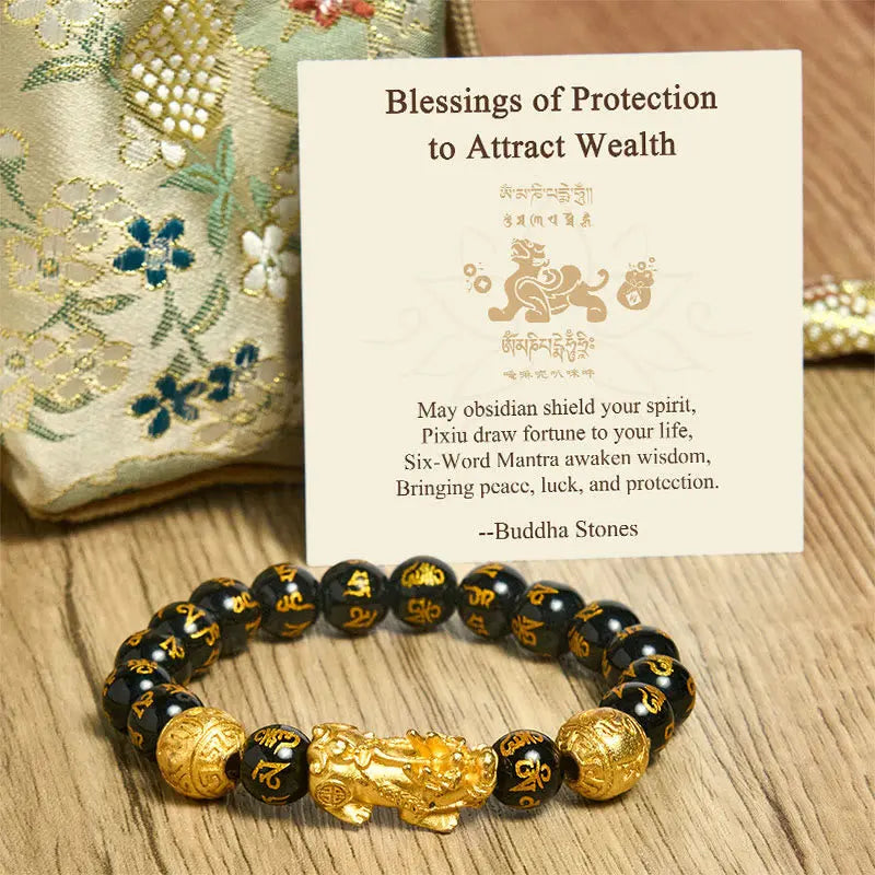 Fortune Jewel "Blessings of Protection to Attract Wealth" PiXiu Bracelet Includes Gift Message Card Fortune Jewel