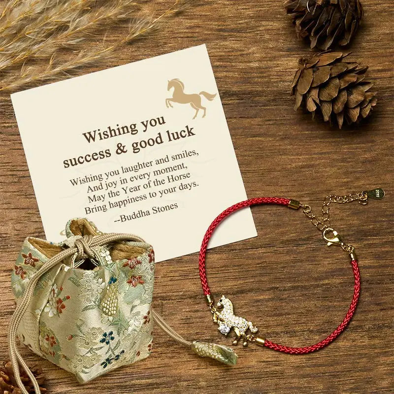 Fortune Jewel "Wishing You Success & Good Luck" Year of the Horse String Includes Gift Message Card Fortune Jewel