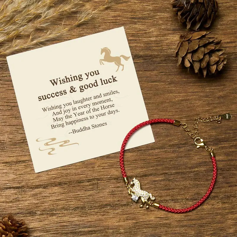 Fortune Jewel "Wishing You Success & Good Luck" Year of the Horse String Includes Gift Message Card Fortune Jewel