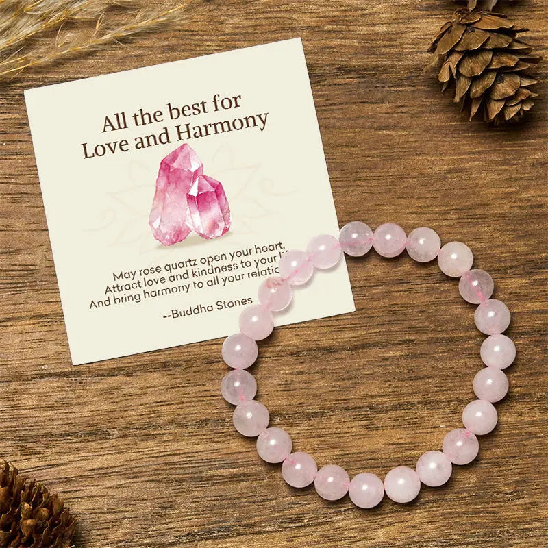Fortune Jewel "All the Best for Love and Harmony" Stone Quartz Bracelet Includes Gift Message Card Fortune Jewel