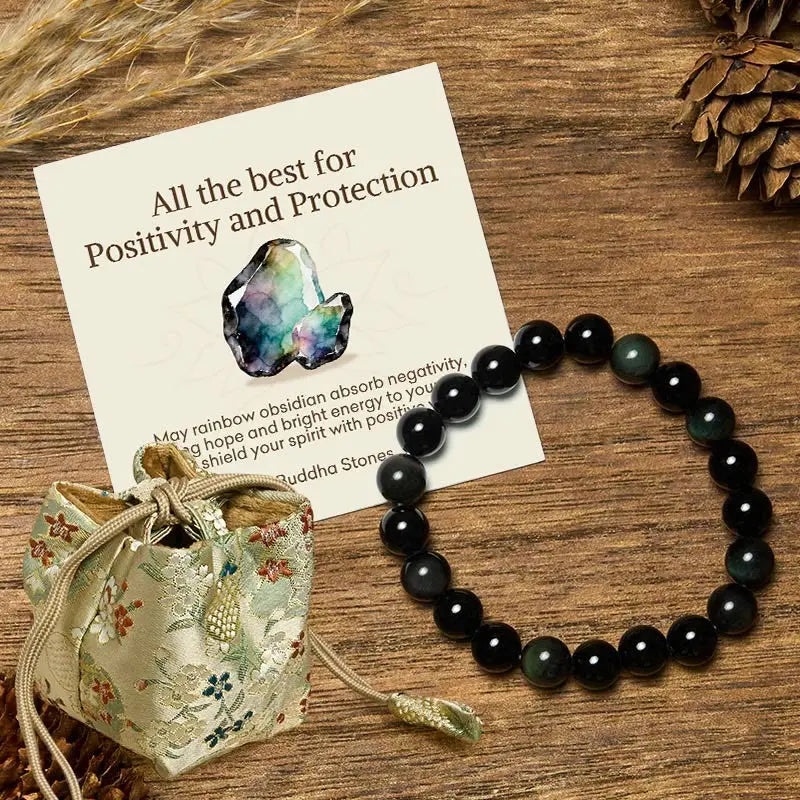 Fortune Jewel "All the Best for Love and Harmony" Stone Quartz Bracelet Includes Gift Message Card Fortune Jewel