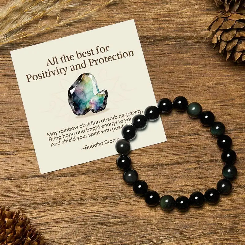Fortune Jewel "All the Best for Love and Harmony" Stone Quartz Bracelet Includes Gift Message Card Fortune Jewel