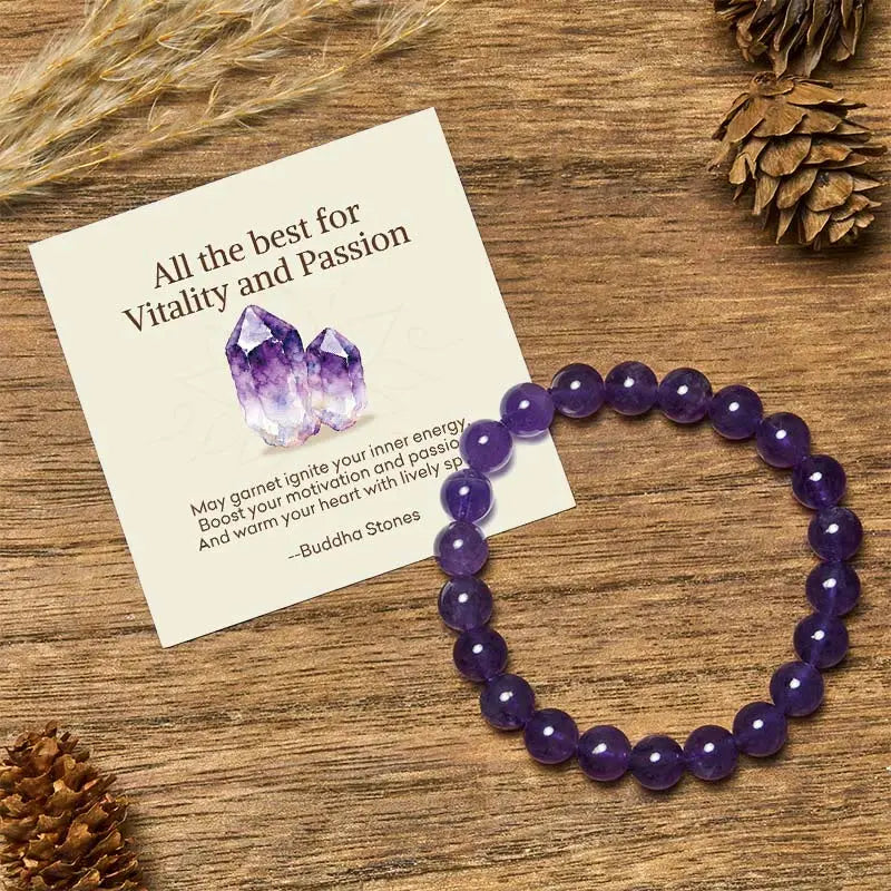 Fortune Jewel "All the Best for Love and Harmony" Stone Quartz Bracelet Includes Gift Message Card Fortune Jewel