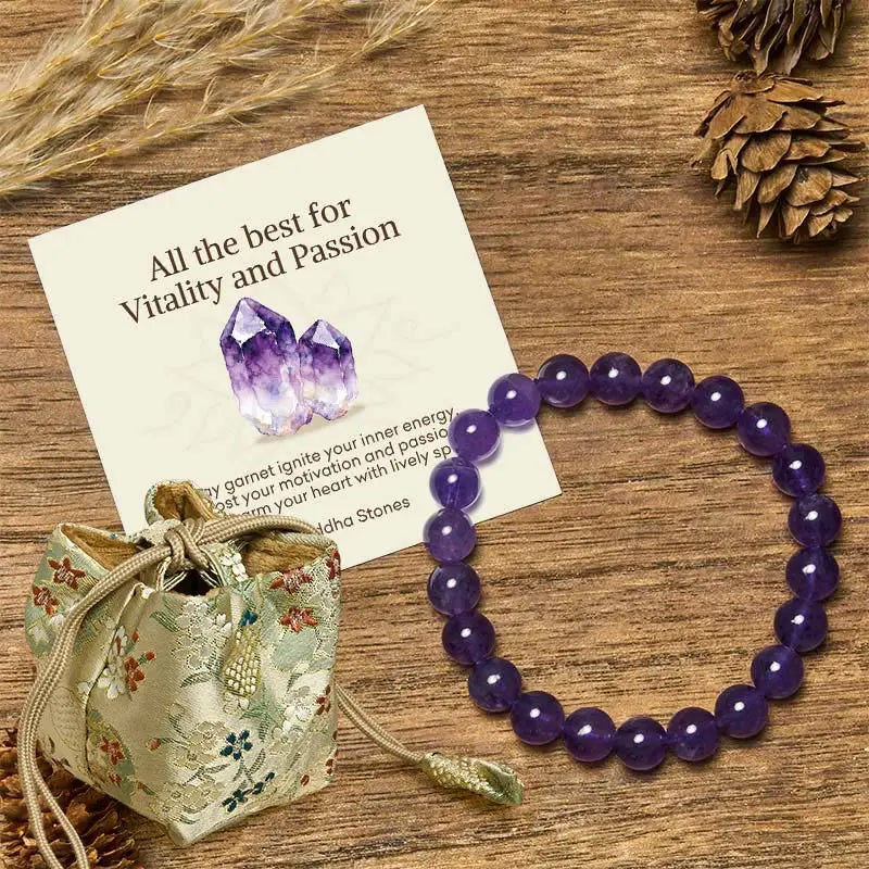 Fortune Jewel "All the Best for Love and Harmony" Stone Quartz Bracelet Includes Gift Message Card Fortune Jewel