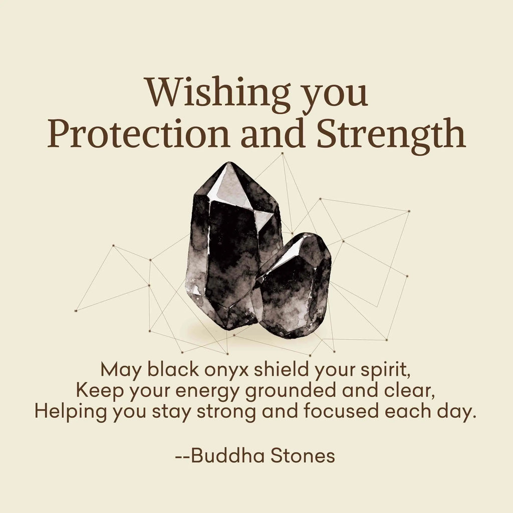 Fortune Jewel "Wishing You Protection and Strength" Black Onyx Bracelet Includes Gift Message Card Fortune Jewel