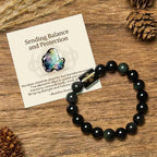Fortune Jewel "Sending Balance and Protection" Rainbow Obsidian Bracelet Includes Gift Message Card Fortune Jewel