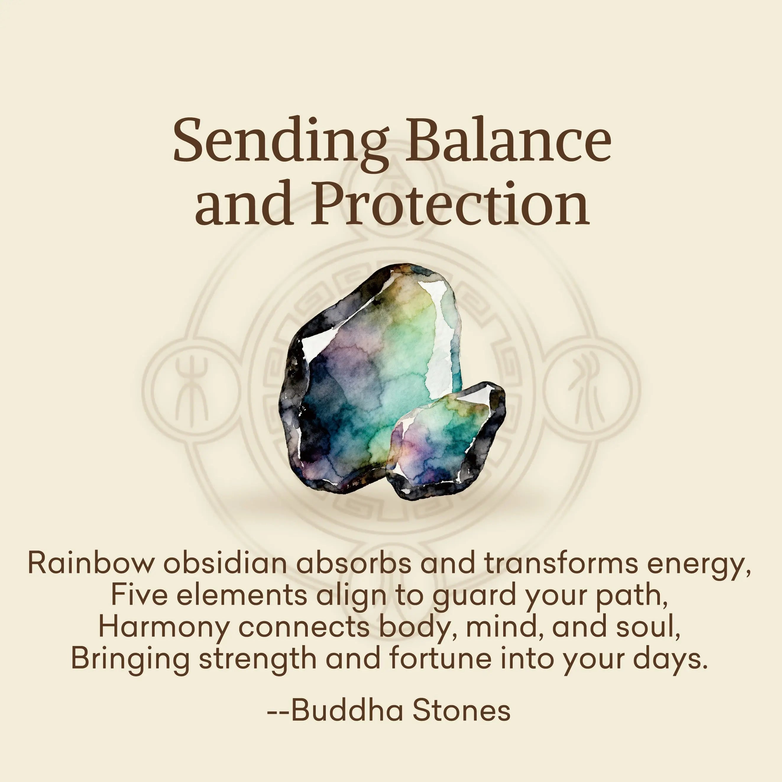 Fortune Jewel "Sending Balance and Protection" Rainbow Obsidian Bracelet Includes Gift Message Card Fortune Jewel