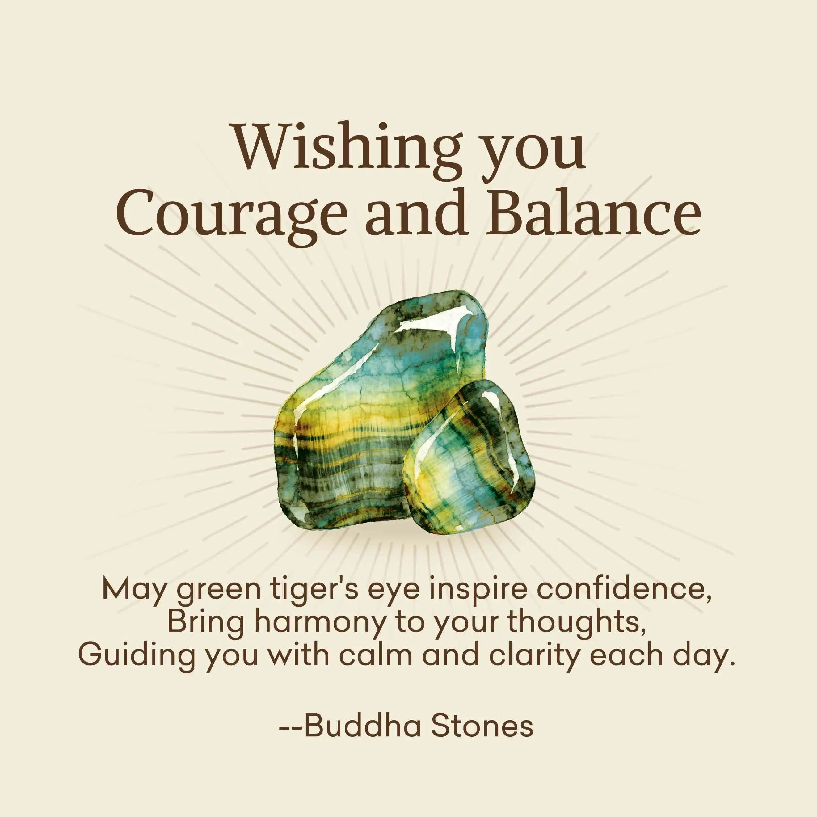 Fortune Jewel "Wishing You Courage and Balance" Green Tiger Eye Bracelet Includes Gift Message Card Fortune Jewel