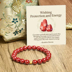 Fortune Jewel "Wishing Protection and Energy" Cinnabar Bracelet Includes Gift Message Card Fortune Jewel