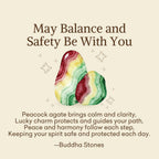 Fortune Jewel "May Balance and Safety Be With You"Peacock Agate Bracelet Includes Gift Message Card Fortune Jewel
