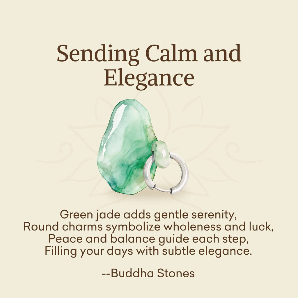 Fortune Jewel "Sending Calm and Elegance"Titanium Steel Jade Earrings Includes Gift Message Card Fortune Jewel